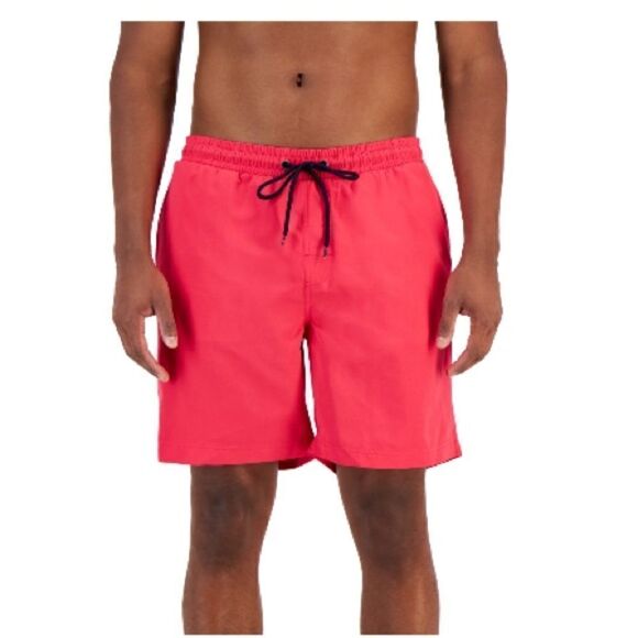 Club Room Quick-Dry Performance Solid 7" Trunks, men swim’s short pink peacock - Picture 2 of 7